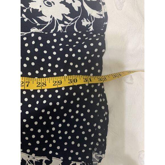 Talbots Swing skirt size 12 Black/White Floral Polka Dot Maxi Polyester NWT $119 - Picture 4 of 9